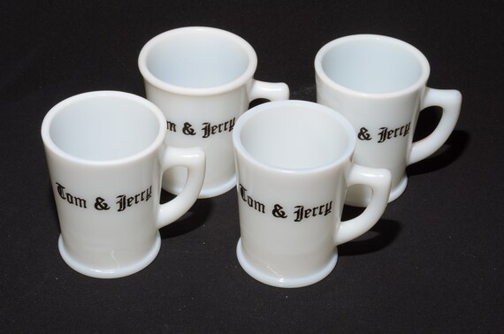 Set of 4 Mckee 1950s Tom and Jerry Mug Handled Blacklettering