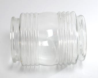 Vintage Clear Glass Lamp Light Fixture cover jar style Replacement Globe Mid-Century Ceiling Light Shade Porch Light Globe pressed glass