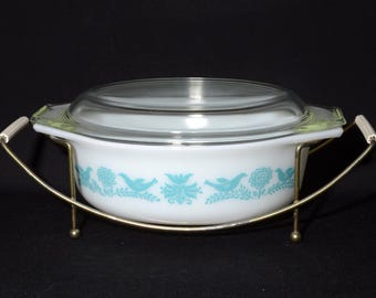 ヴィンテージの希少な「ブラックチューリップ」柄のパイレックス