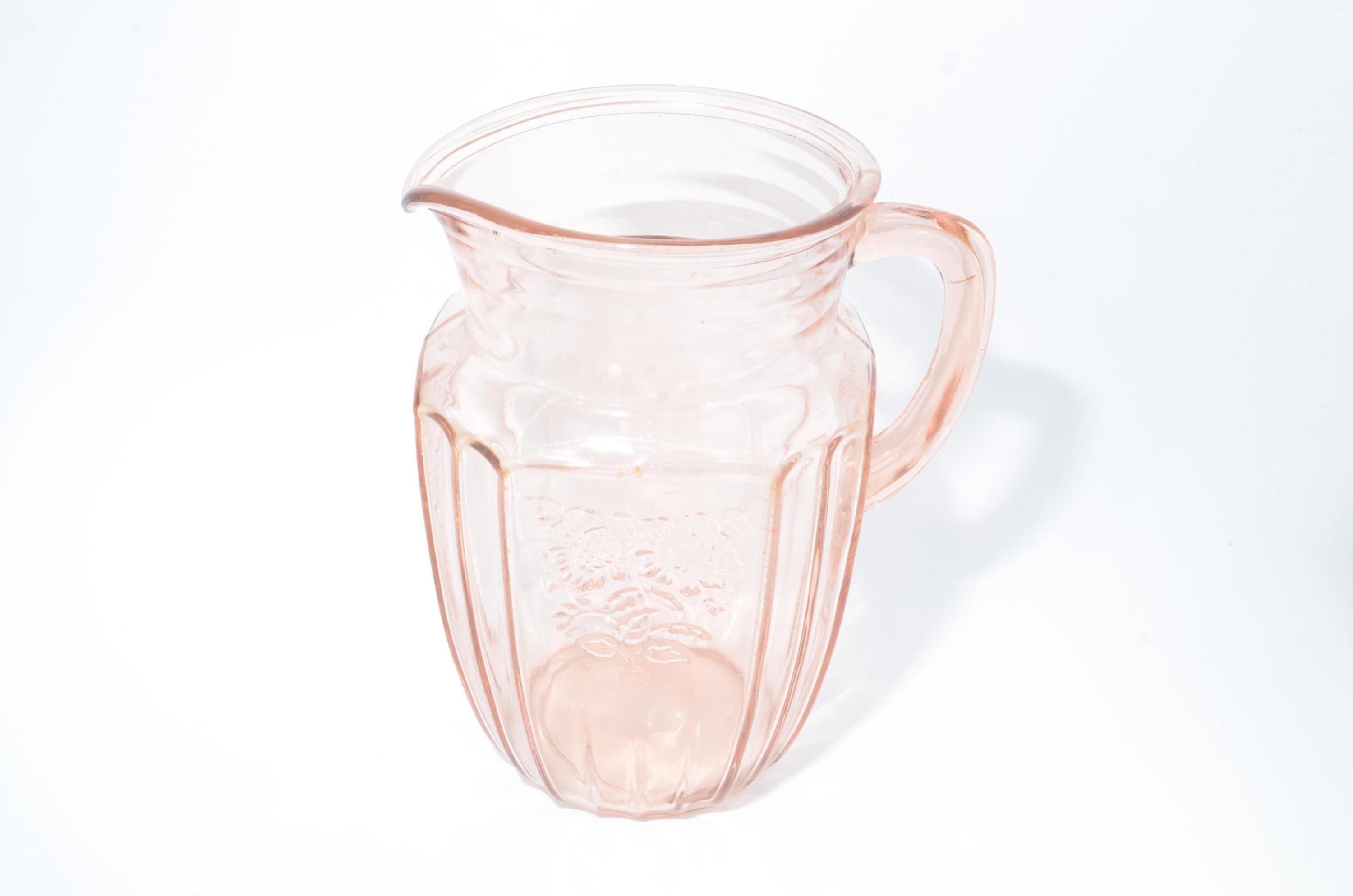 Anchor Hocking MAYFAIR Open Rose Pink Depression Glass Pitcher
