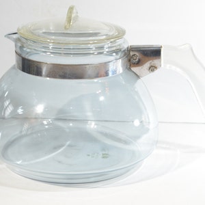 Rare grande bouilloire en PYREX, 10 tasses, théière en verre, théière 7125 carafe vintage rétro, dessus de cuisinière Corning