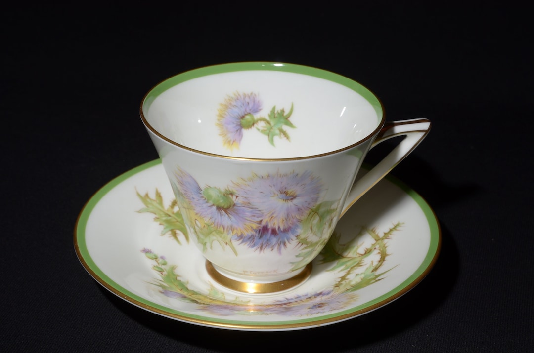 ROYAL DOULTON Glamis Thistle Teacup and Saucer Set Bone China England