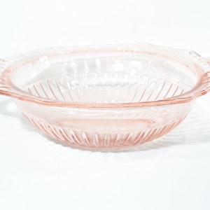 Anchor Hocking MAYFAIR open rose Pink depression glass vegetable bowl handles vintage pink depression pink glass serving bowl CHIPS ot