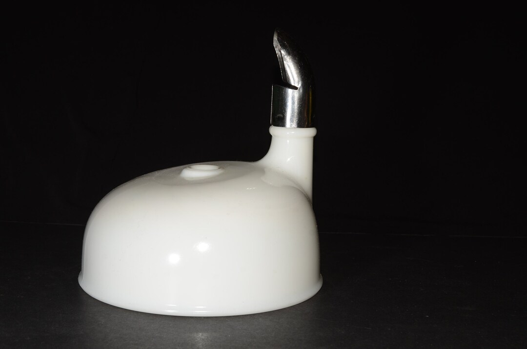 White Milk Glass Electric Mixer Juice Bowl Juicer Attachment for