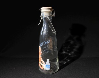 Milk Bottle Clear Glass Lactie Le Lait Des P'tits Génies 9 Inches