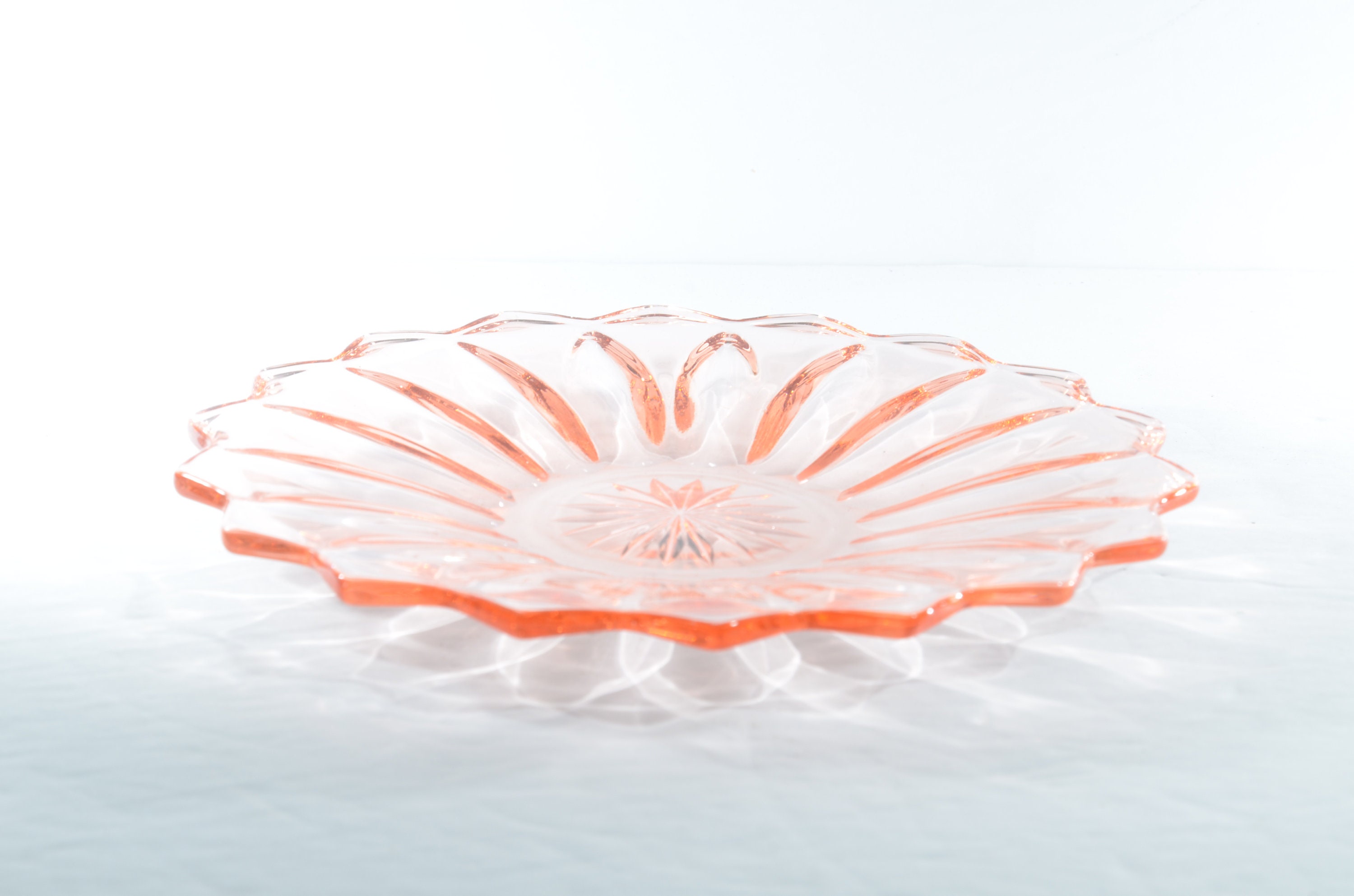 Pink glass vintage small plate dessert plate 7 pink Etsy