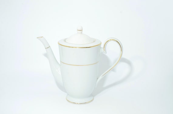 Royal Ceramics Noritake RC Japan Coffee Pot Teapot Lid White Gold