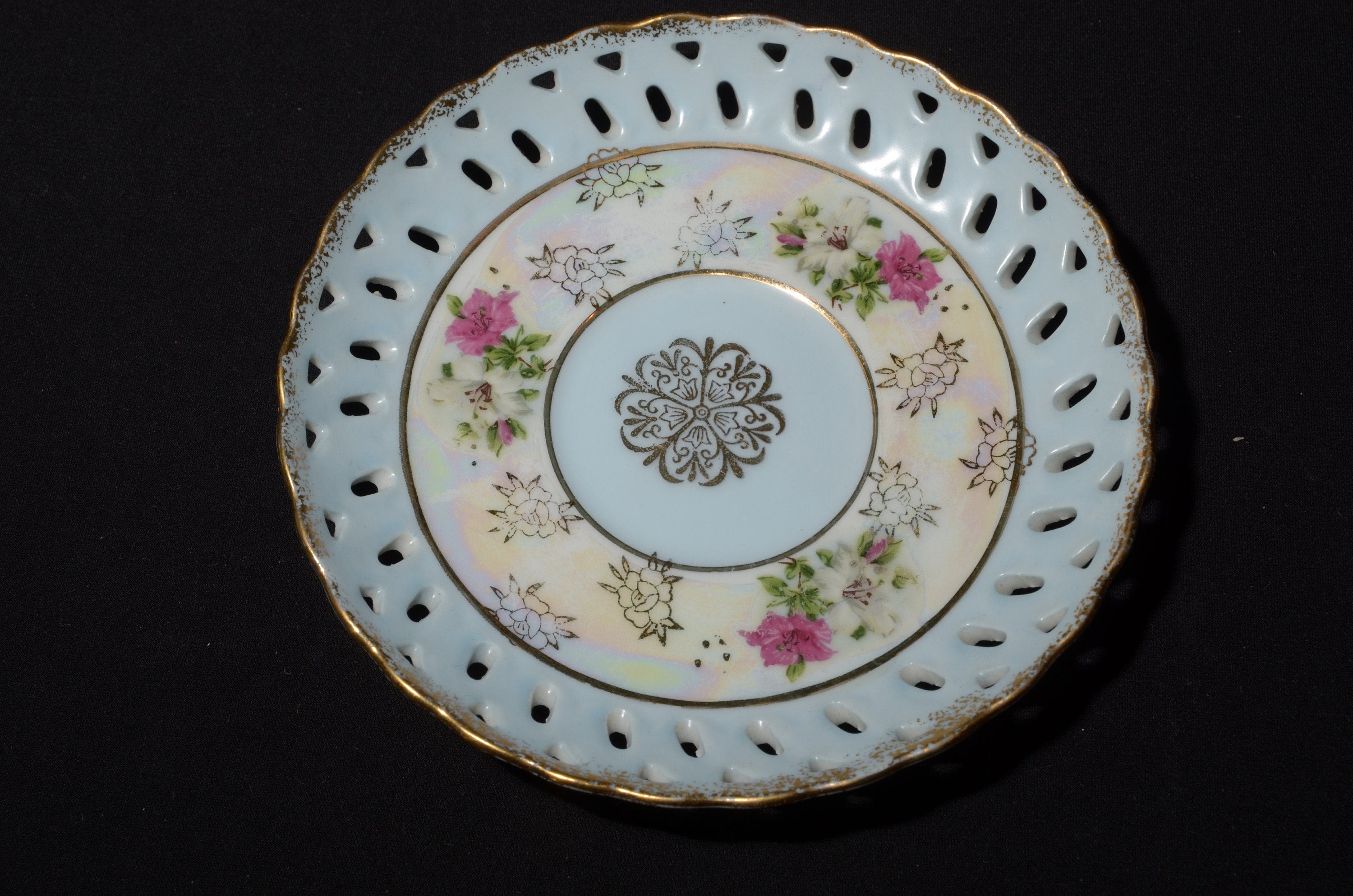 Vintage Westville Iridescent Made in Japan Blue Teacup and