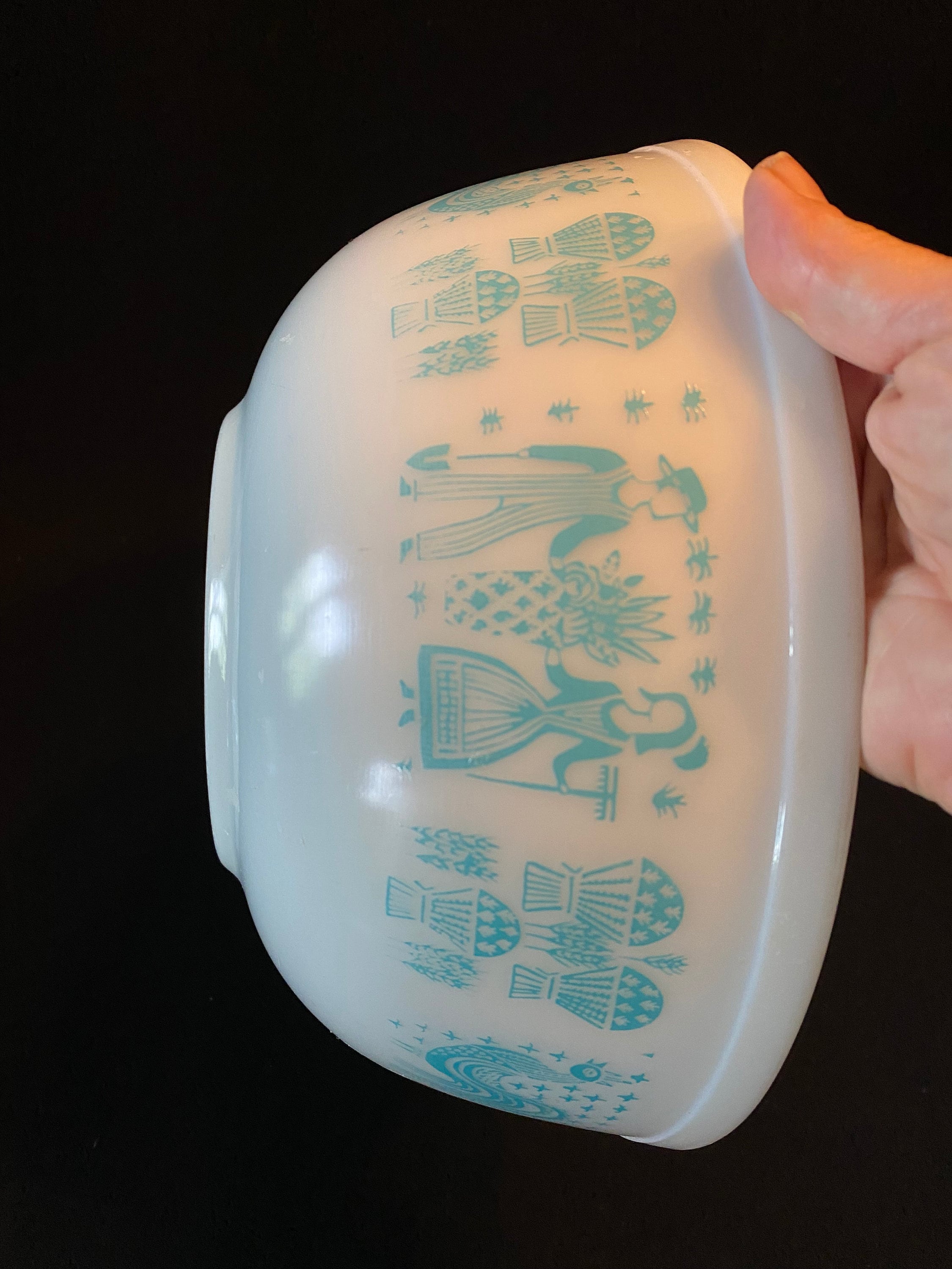 Pyrex Turquoise 404 PYREX Amish Butterprint Set of 4 Turquoise Bowls 401 402 403 404 ...