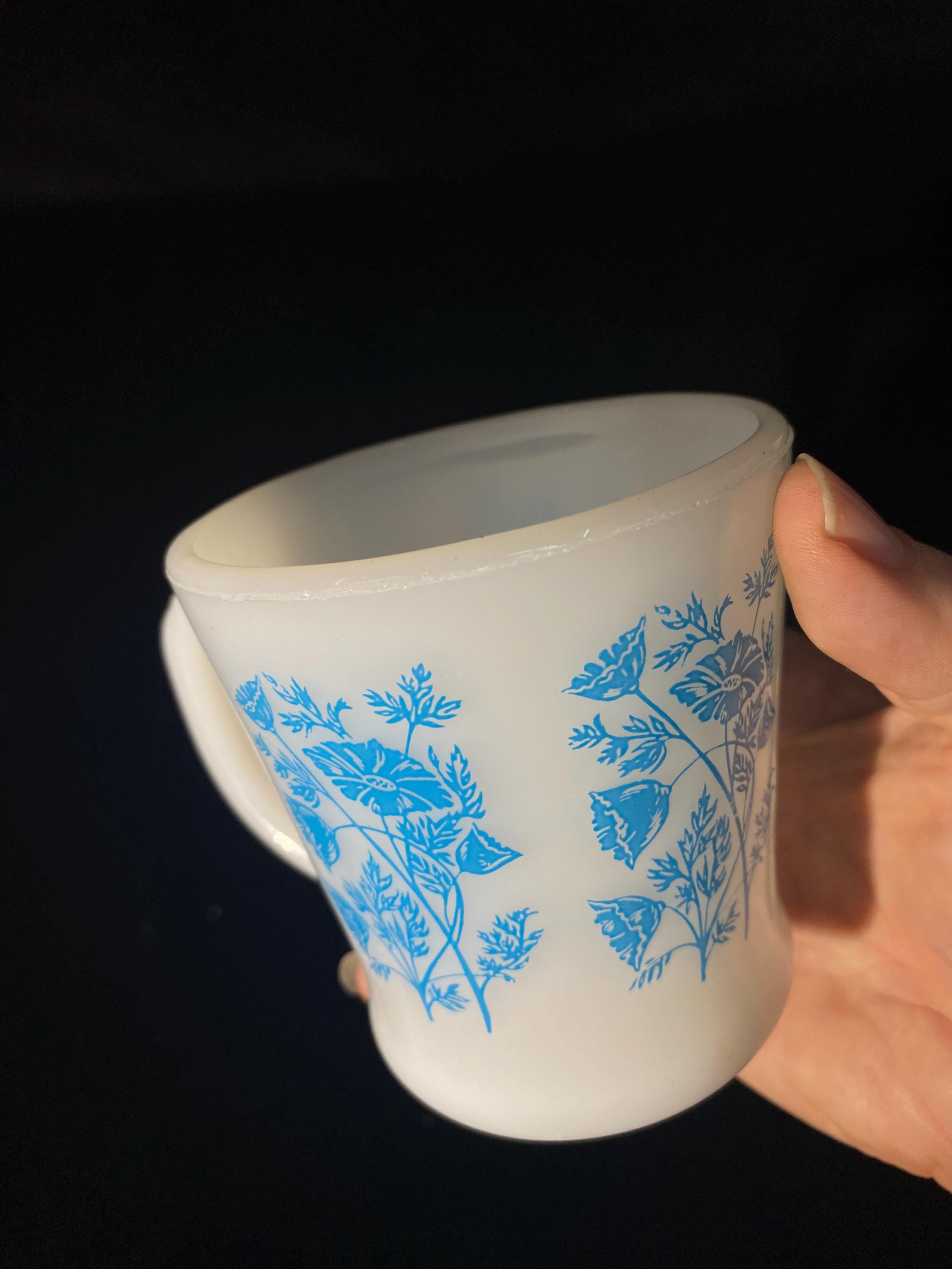 ファイヤーキング コーヒーマグ ブルーフラワー Dハンドル ミルク