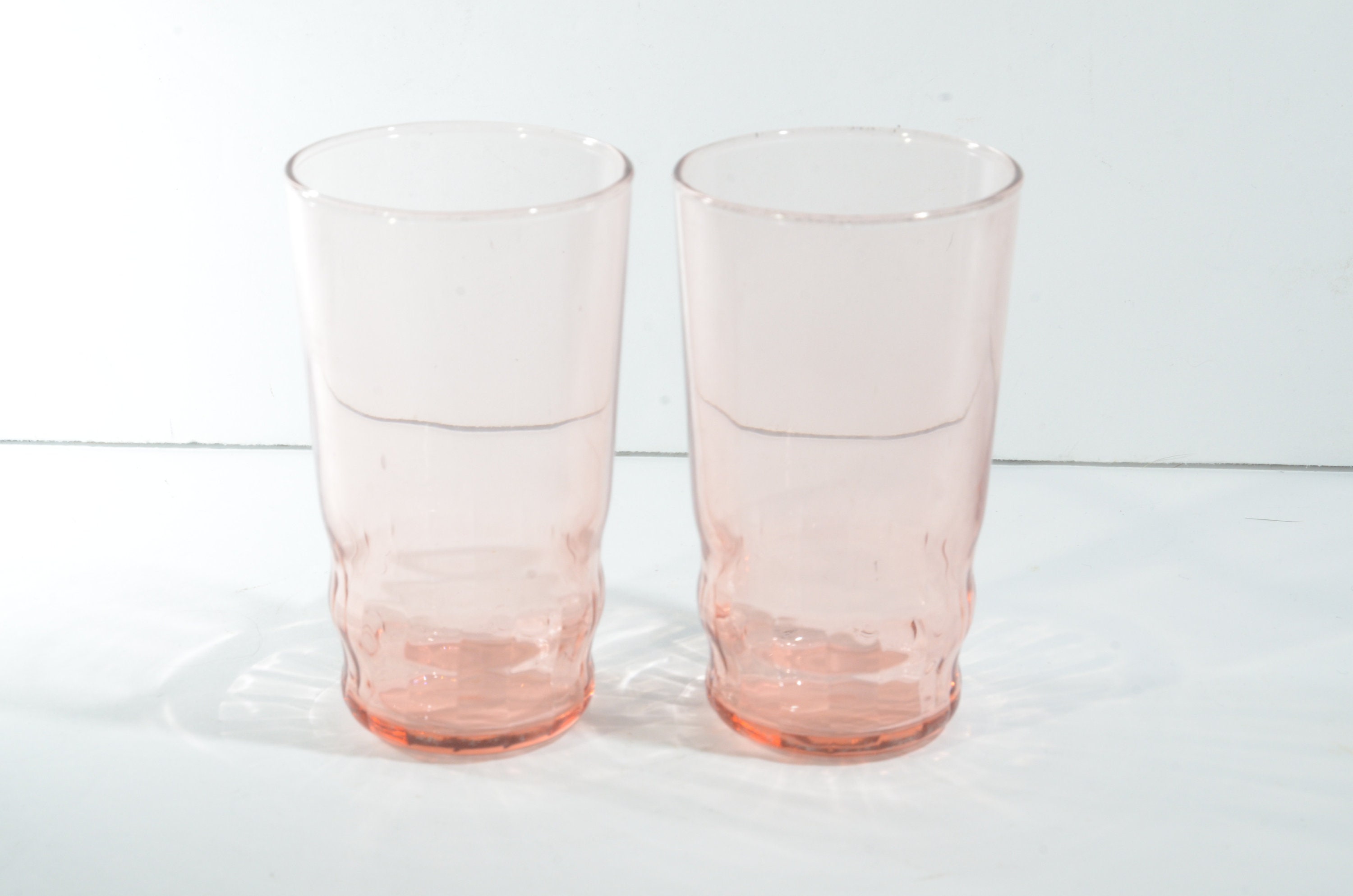 RUNOLIG Vintage Drinking Glasses Ribbed Glassware Aesthetic Cups，For Iced  Coffee,Juice,Beer,Beverage,Water-320ml 