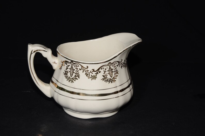 Vintage Alfred Meakin Empire Gold Creamer Bone Etsy