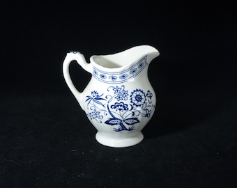 J&G Meakin Classic White Blue Nordic Creamer Sugar Bowl Set Lid