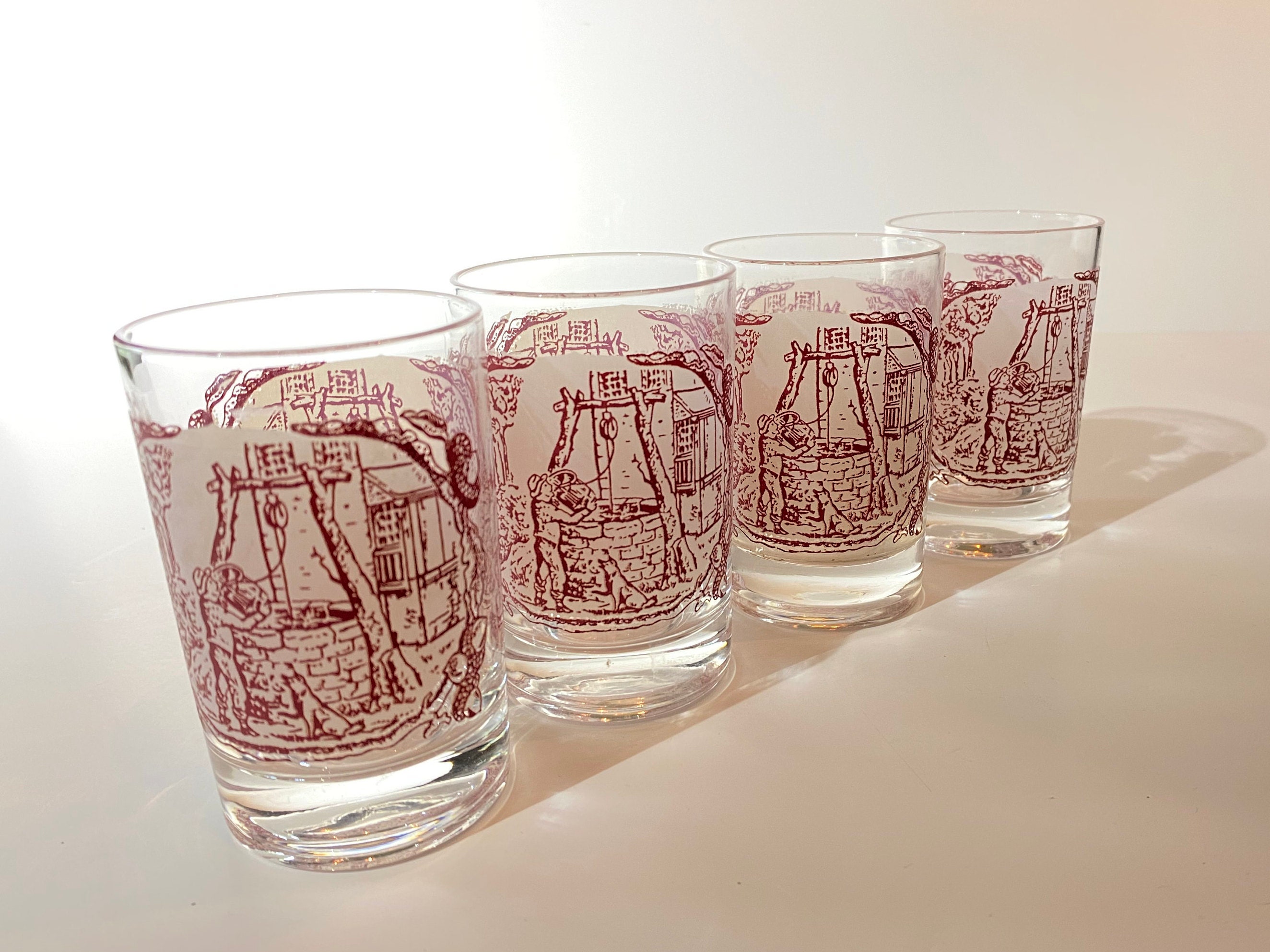 Vintage mid century tall glasses pint glasses tumblers Kitchen & Dining Drinkware Drink