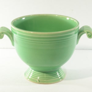 FIESTA Original Green Ring Vert clair Sucrier ouvert fabriqué aux États-Unis, poignées par Home Laughlin