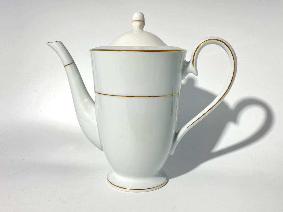 Royal Ceramics Noritake RC Japan Coffee Pot Teapot Lid White Gold