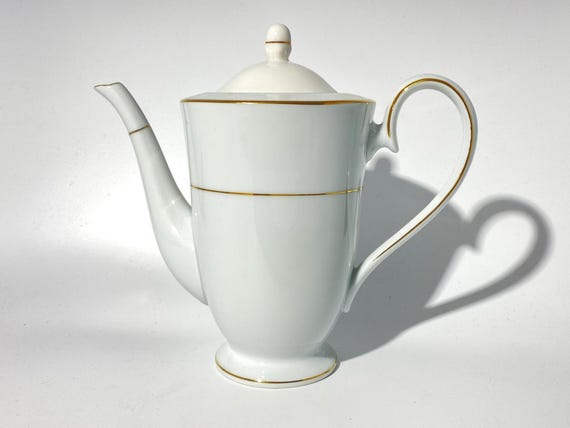 Royal Ceramics Noritake RC Japan Coffee Pot Teapot Lid White Gold