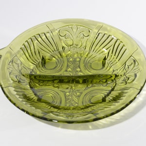 INDIANA GLASS Green glass relish dish platter 2-part divided candy dish vintage green glass two part avocado greendish