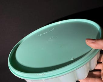 Moule à Gelée Vintage Tupperware Années 60 – Vert Menthe, 3 Pièces Avec Couvercles