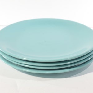Vintage MELMAC Turquoise set of 4 Dessert Plate 6 inches Small plate side plate Quality Melamine Dinnerware Mid-century teal blue