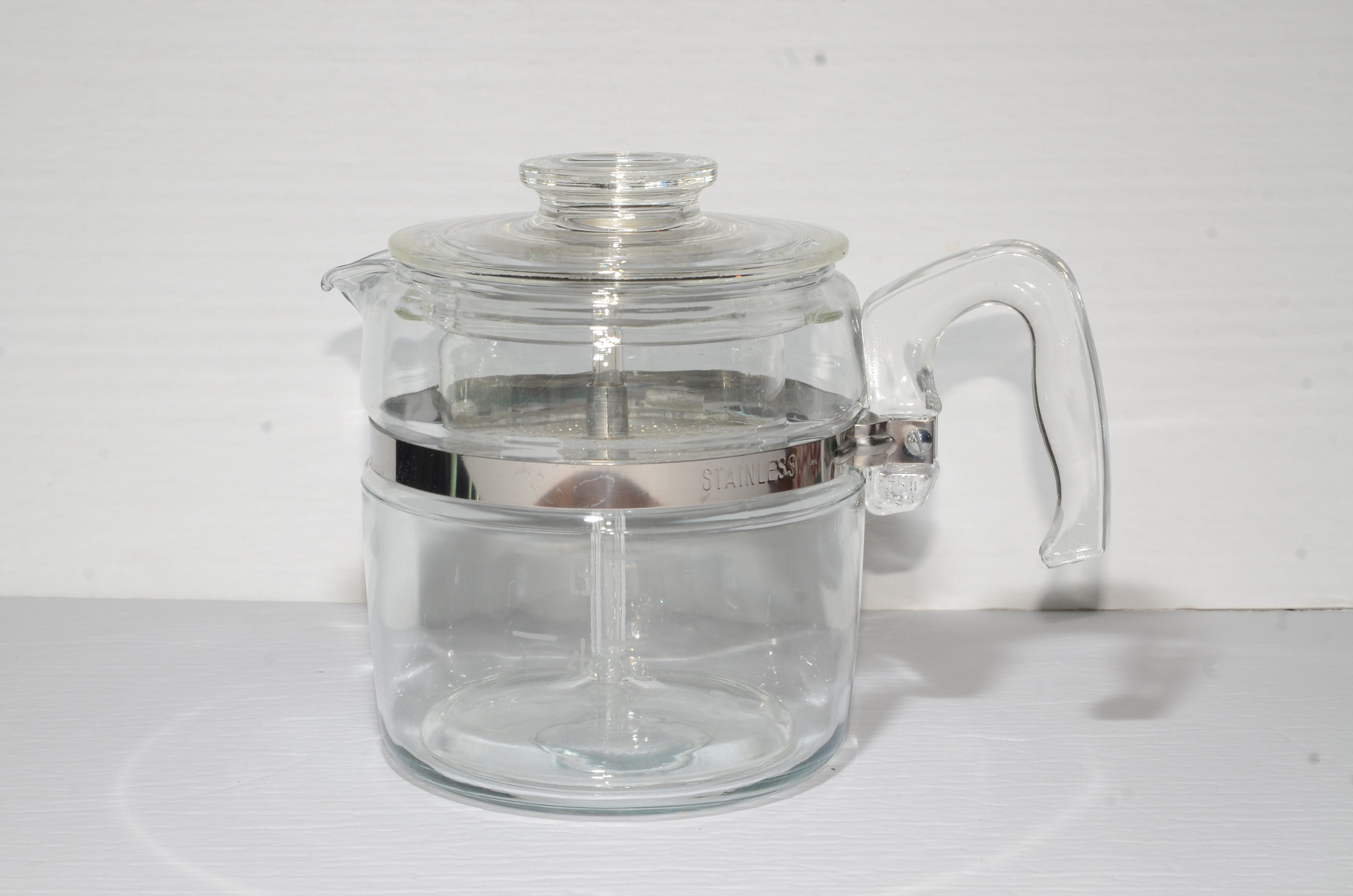Pyrex #7756-b 6 Cup Clear Glass Percolator Coffeepot Coffee Pot Vintage