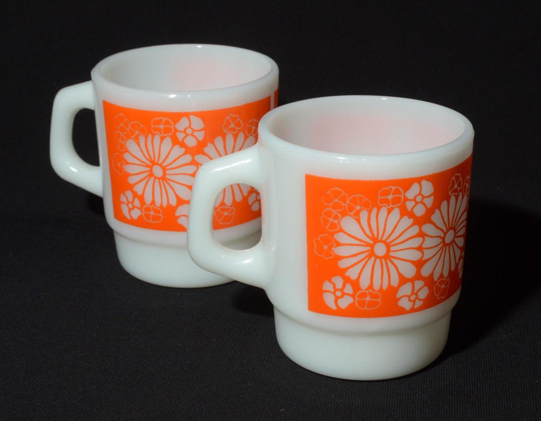グラス+カップ Fire-King - Fire King DONALD 9oz Mug Cup 1980s Anchor Hocking Fire-king Rare Collectible Mugs by Nutricia