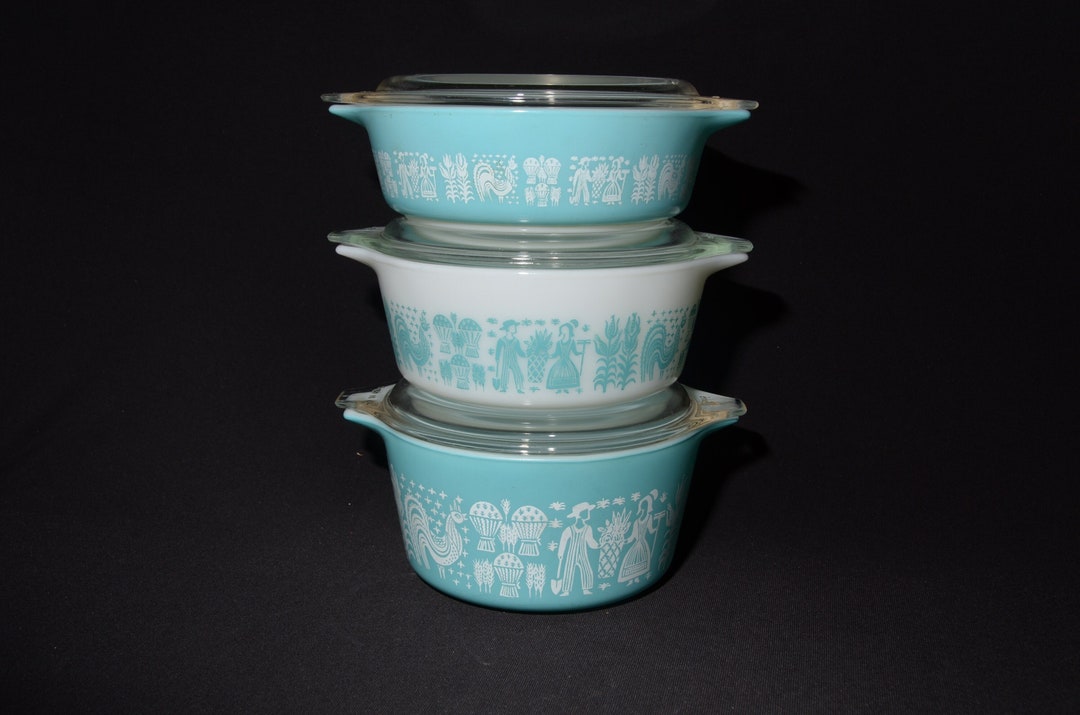 Pyrex Butterprint Set Vintage PYREX Amish Butterprint Cinderella Casserole Dish Set With Lid ...