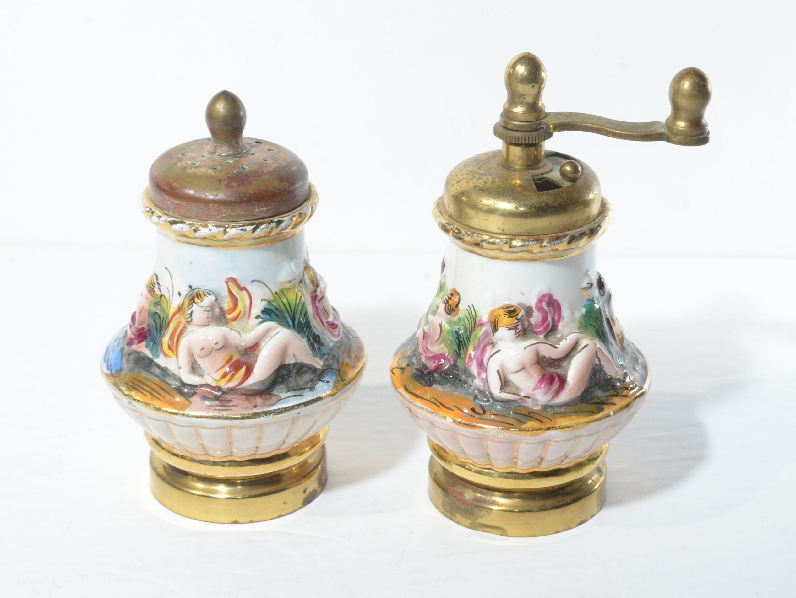 Capodimonte Salt and Pepper Shaker Made in Italy Pepper Mill