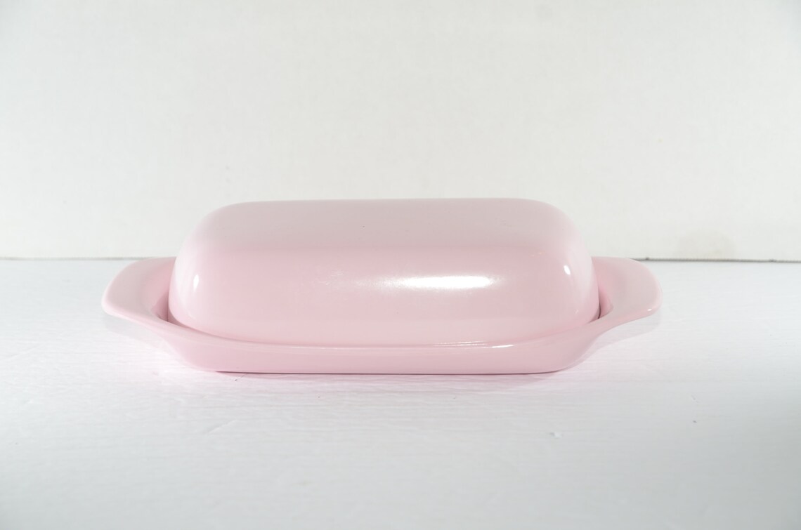 Vintage Melmac Butter dish GPL Pink Mid century Hard Etsy