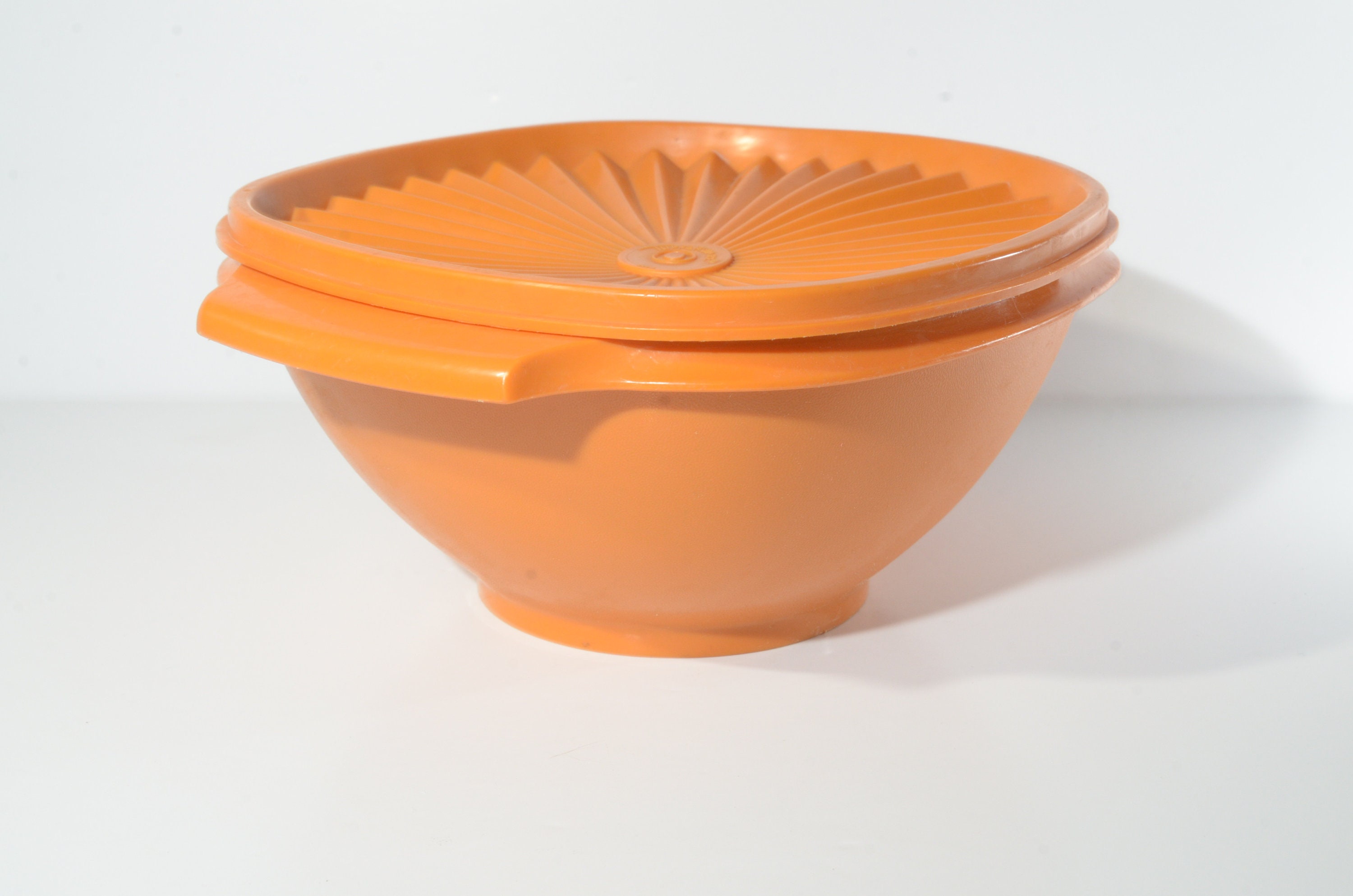 Vintage TUPPERWARE 838 Servalier Orange Bowl Snap on Lid Canada