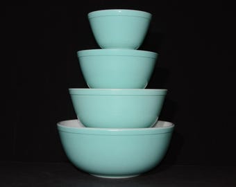 PYREX アーミッシュ バタープリント ターコイズ シンデレラ ミキシング