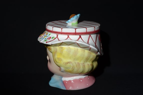 ビンテージ 1950年代 陶器製 クッキージャー 蓋付き・ビスケット保存用