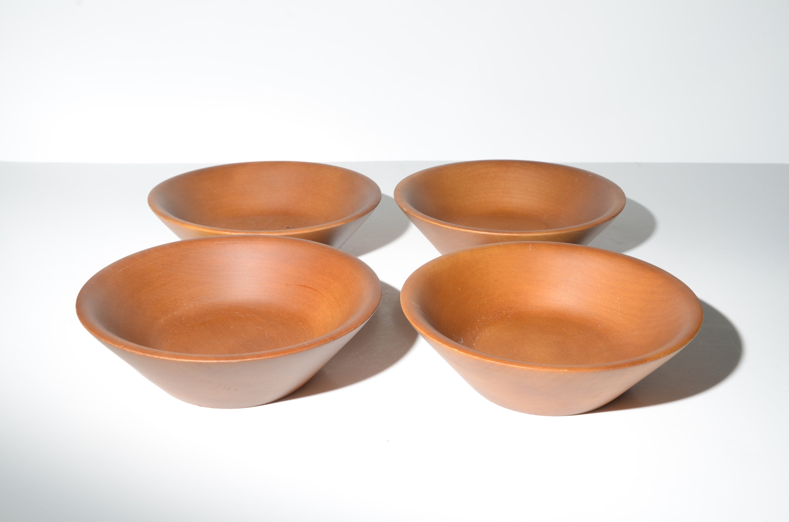 Vintage set of 4 Baribocraft wooden bowl Canada maple wood Canadian Canada Baribo Maid wood original label
