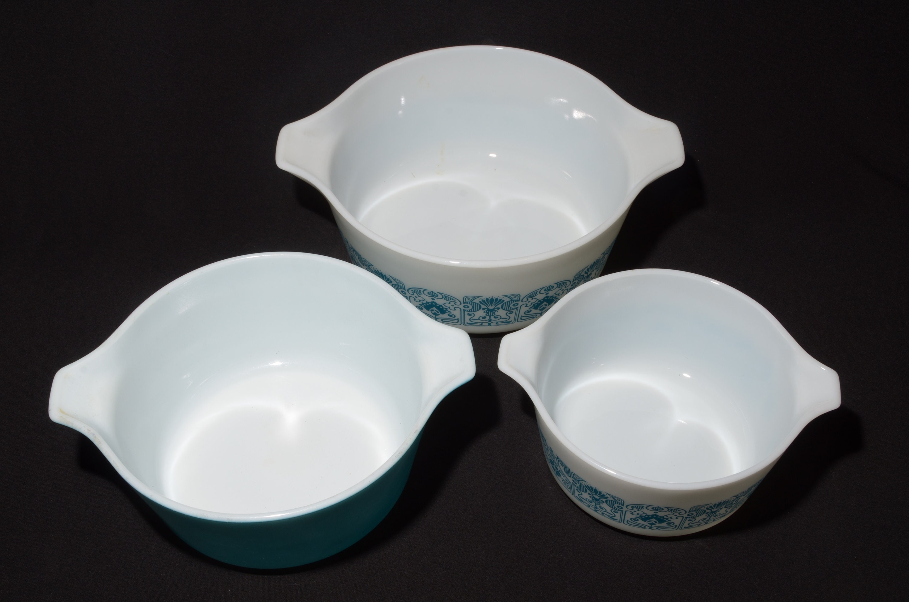 PYREX ホライゾンブルー キャセロール皿セット 蓋 シンデレラ ミルク