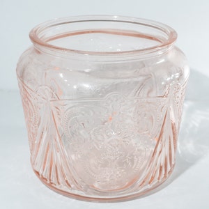 HAZEL ATLAS Royal Lace Pink Depression Glas Keksdose in wunderbarem Zustand keine Deckel Vintage Keksdose Pink Glas