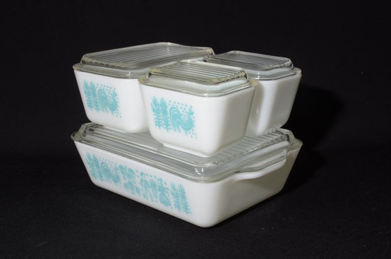 パイレックス レフ フルセット アーミッシュ バタープリント 蓋付き PYREX アーミッシュ バタープリント フルセット 冷蔵庫 蓋付き