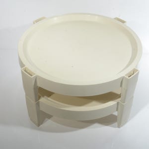 Zestaw 2 zabytkowych półek TUPPERWARE 1866 Almond Divide A Rack Space Saving Stackable Pie Taker Picnic Potluck ap