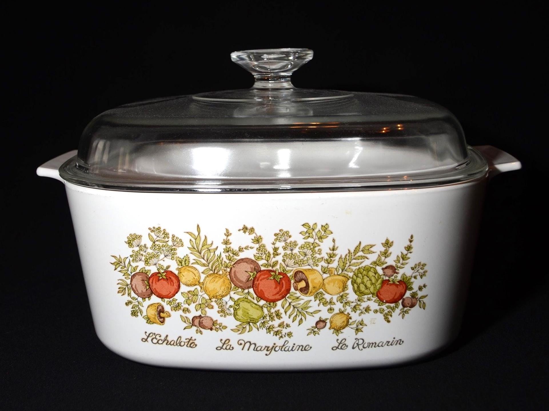 CORNING Ware Spice of Life A-5-B 5 Quart 5 Liter Casserole Glass