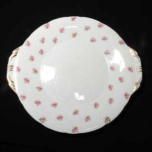 Aynsley Bone China Hathaway cake plate Pink roses pattern Gold Rimmed England Vintage Cup 1930s rosebud plate dinnerware