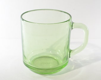 Mug en verre Durax 256 vert 3,5" de haut tasse vintage sans uranium Argentine