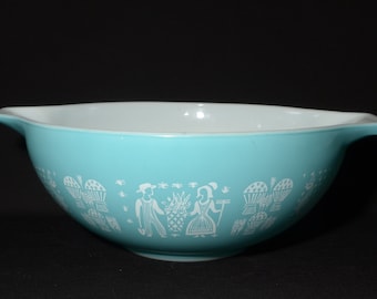 Bol à mélanger PYREX Amish Butterprint turquoise Cendrillon 444 bol vintage gigogne en Pyrex des années 1950, 4 pintes, excellent état