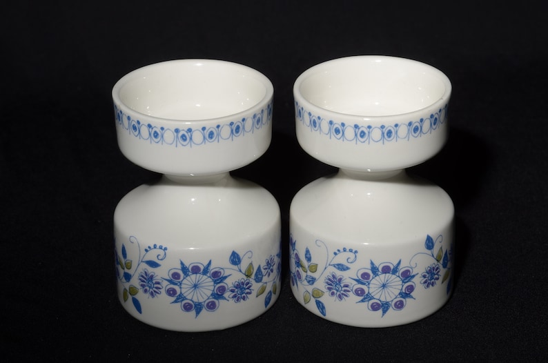 candle holder candlestick Norway Figgjo midcentury Turi Gramstad rare One pair vintage 1960s Lotte burn marks