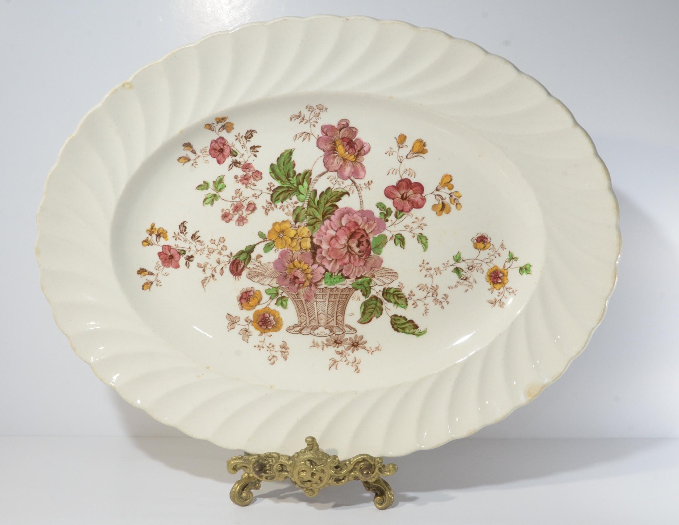 DAMAGED Royal Staffordshire Chelsea Rose by Clarice Cliff Platter