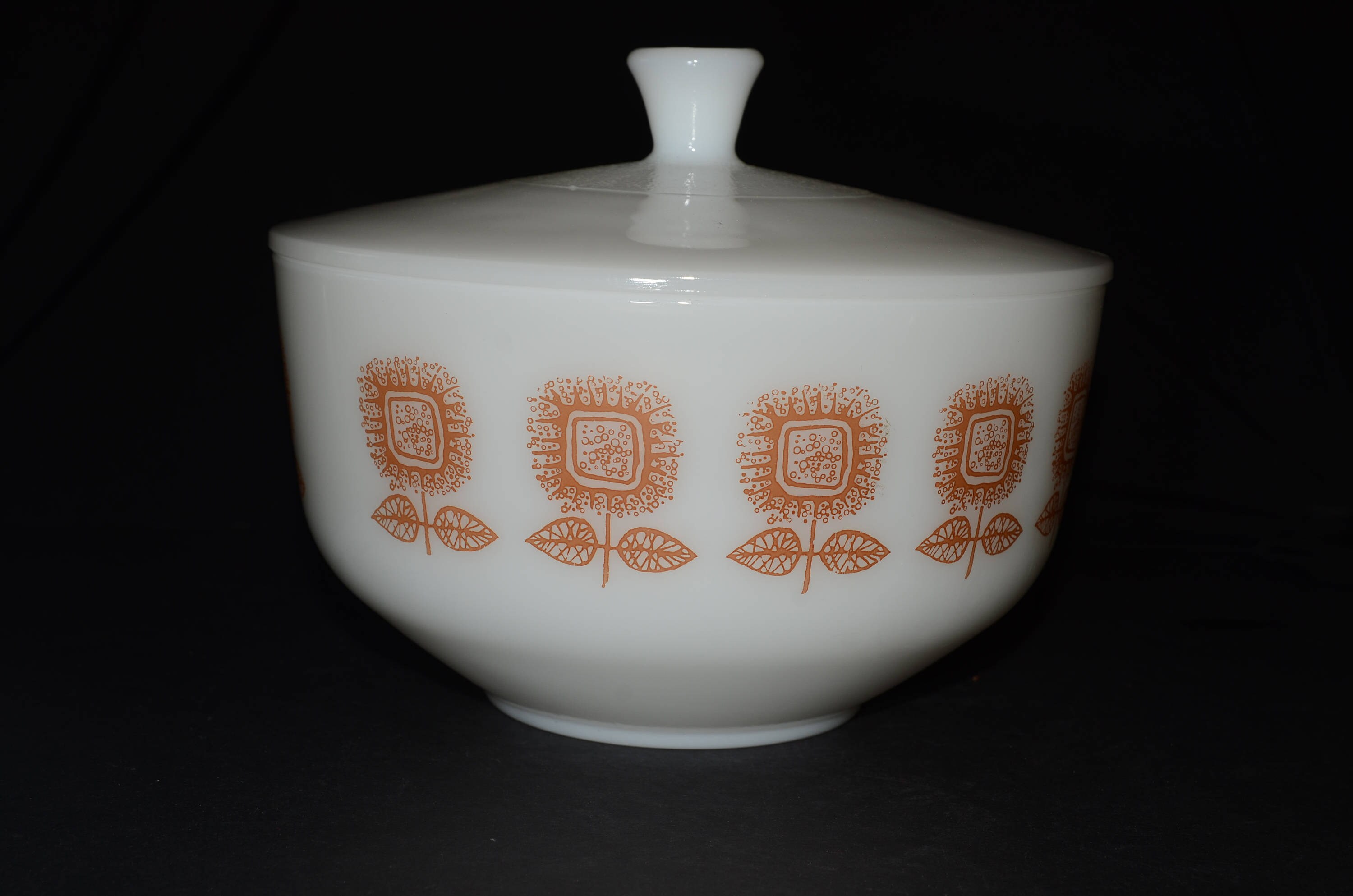 FEDERAL GLASS Federal Glassware 2.5 QT Sunflower Brown Etsy Canada