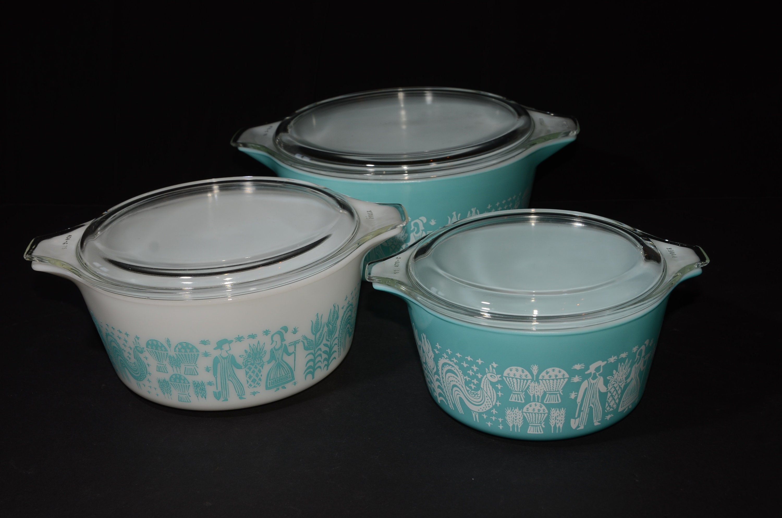 PYREX アーミッシュ バタープリント シンデレラ キャセロール皿セット