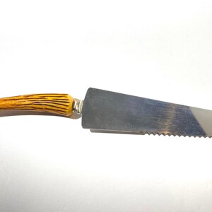Crown Sheffield C.S.C. serrated cake pie Server Knife flatware serving utensil bakelite handle Stainless