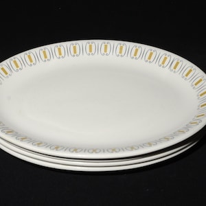 Set of 4 Vintage Lattice Grindley oval dinner plate restaurant ware vitrified England platter dinnerware ironstone hotelware