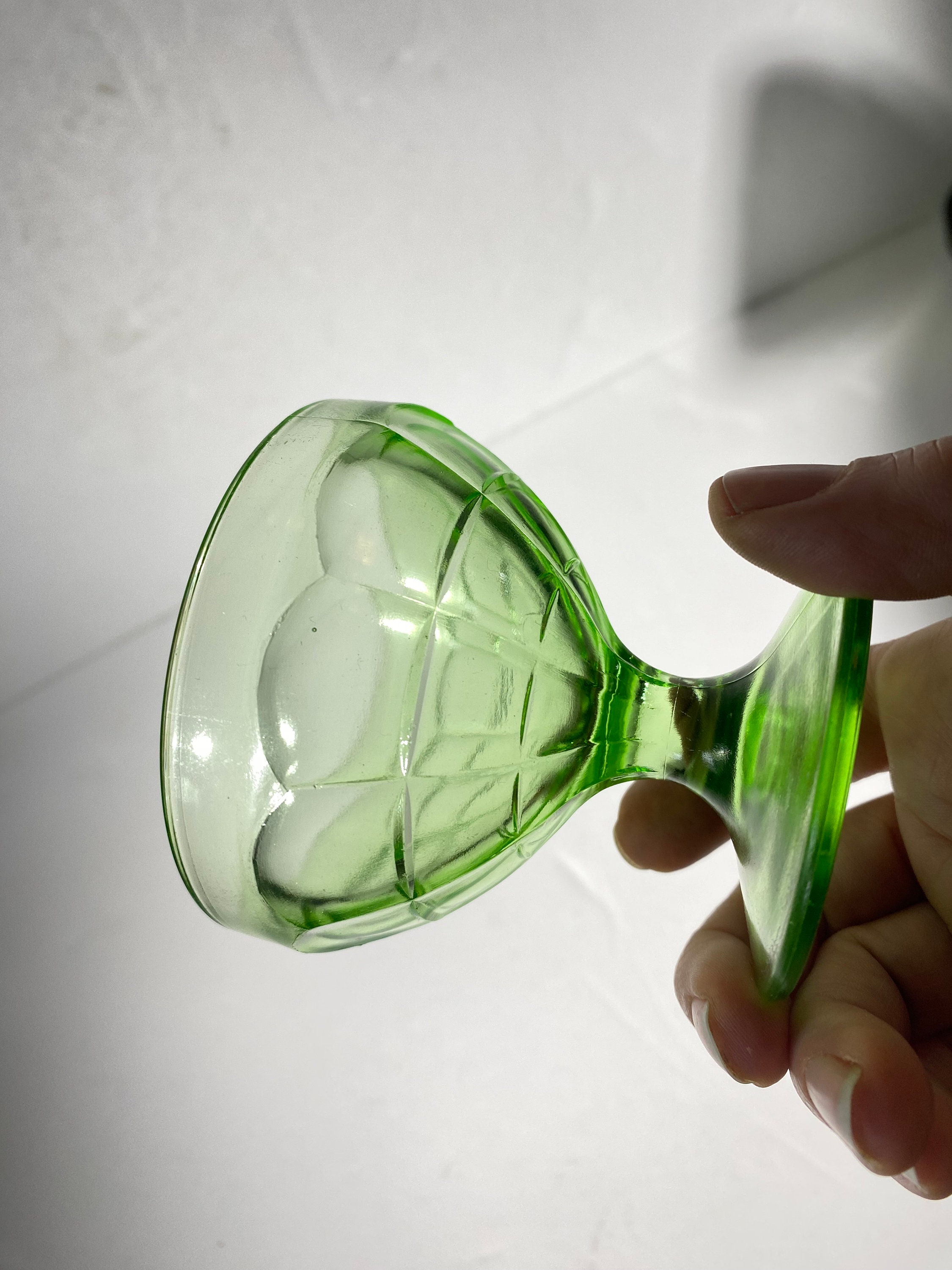 ヘーゼルアトラス グリーンデプレッショングラス シャーベットボウル4