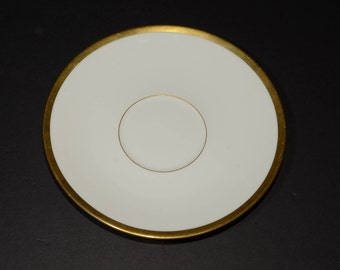 Antique LIMOGES white china saucer with gold edging B & C Limoges France L. Bernardaud Henry Morgan Montreal Canada