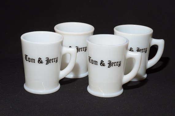 Set of 4 Mckee 1950s Tom and Jerry Mug Handled Blacklettering